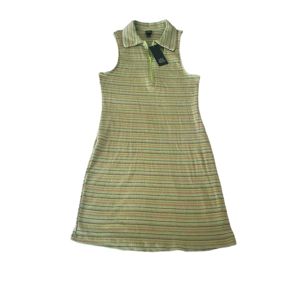 Wild Fable womens‎ mini dress Green color Size medium Stretch striped sleeveless - Picture 4 of 11